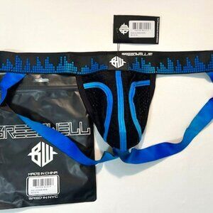 BREEDWELL Size XL Equalizer Athletic Supporter- Aqua Blue/Black - Jock